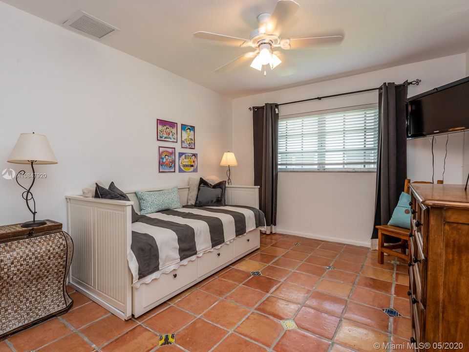 One of six bedrooms