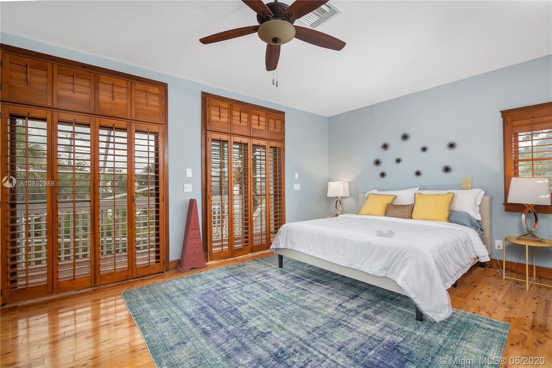 Main Master Bedroom on 2nd Floor - Custom Plantation Shutters