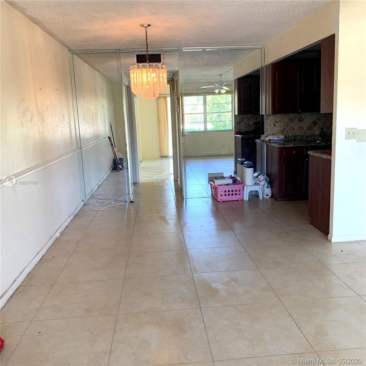 Large living/ dining room which leads to the bedroom.