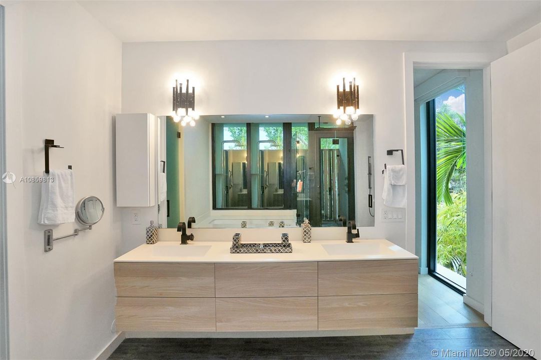 Master Bedroom En-Suite Spa Bathroom with Dual Sinks Floating Vanity