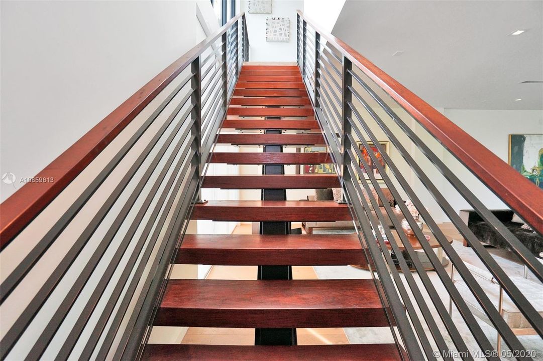 Imported Exotic Brazilian Harwood Staircase