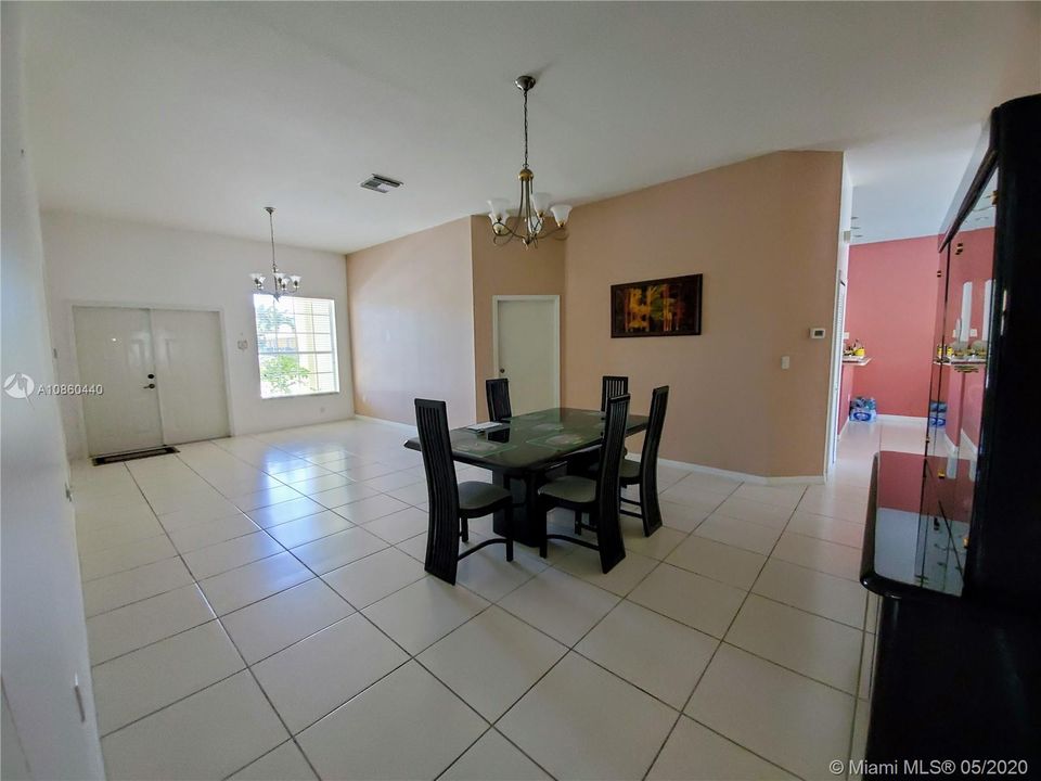 Living / Dining area facing front entry
