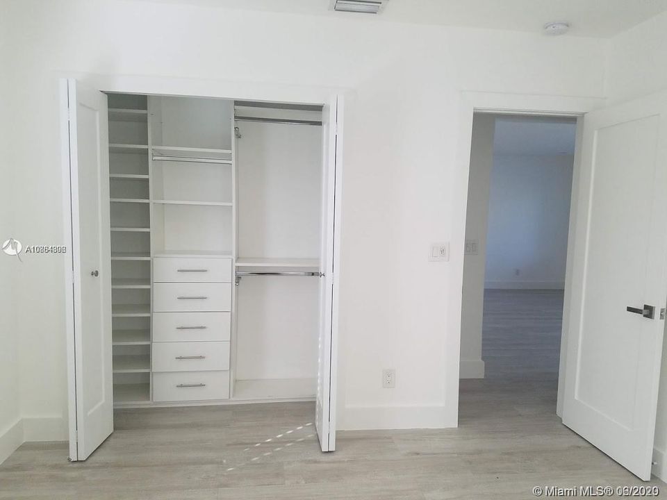 Every closet is custom built lots of storage !