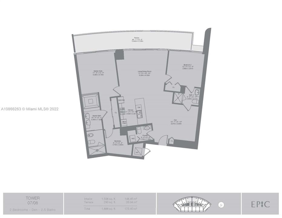 Line 07 is situated right in the middle of the condo and will be the least impacted unit by new development Aston Martin while maintaining beautiful views from every room in the unit, schedule a showing today so you can see it for yourself!!