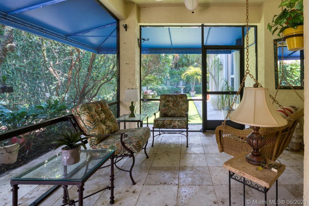 Screened lanai with awning