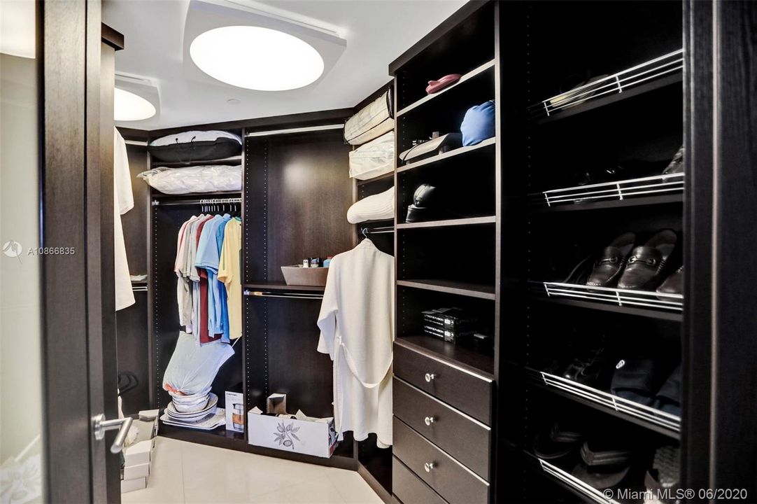 Master bedroom walk in closet.