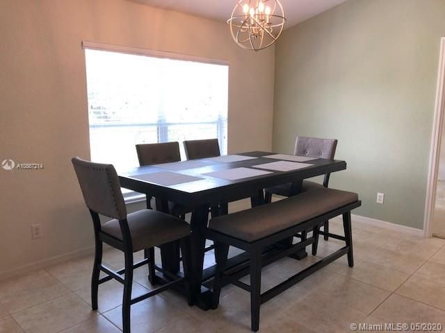 large dining area and nice chandelier