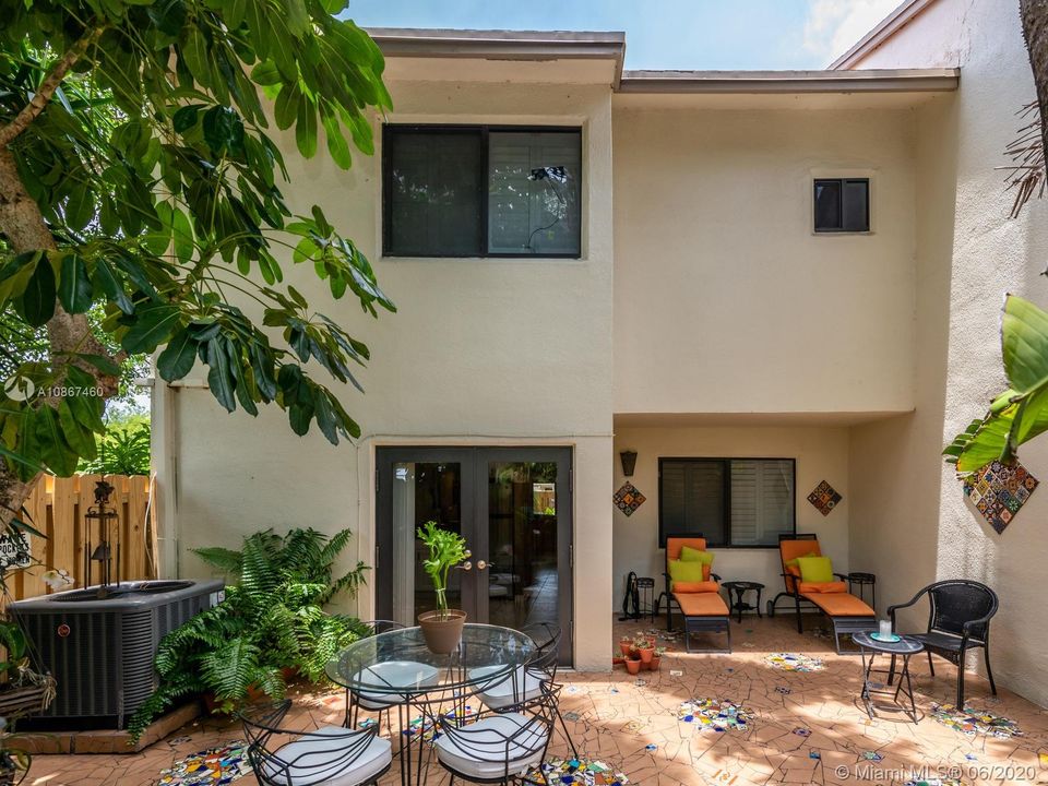 Large back patio custom design tiles