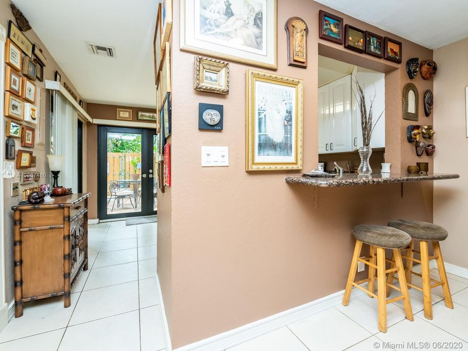 Pass through Kitchen bar area