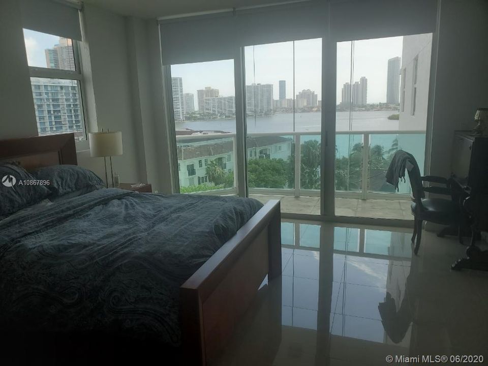 Master bedroom with water views.