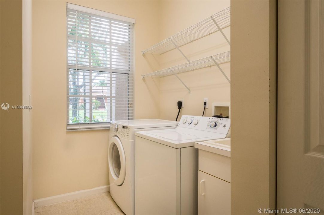 Laundry room with tub
