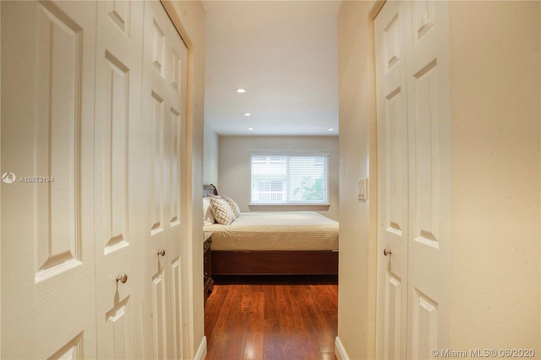 Private Hallway from Bedroom to Bathroom; Hallway Closets