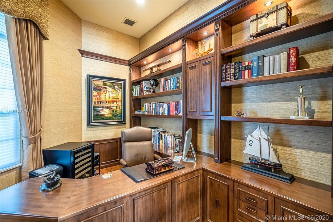 Bedroom 4- Office with gorgeous wood built-ins