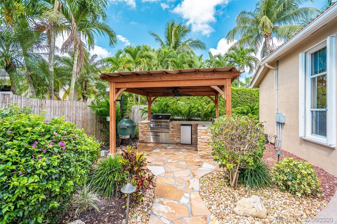 Built in Summer Kitchen with Pergola