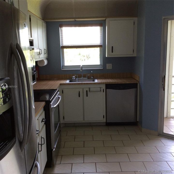 Kitchen with golf view