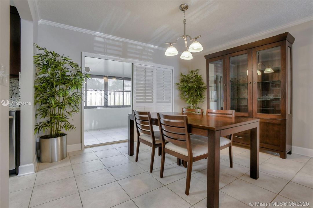 Dining room with tile floors