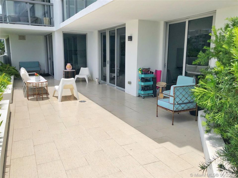 This unit includes the largest private terrace on the market.