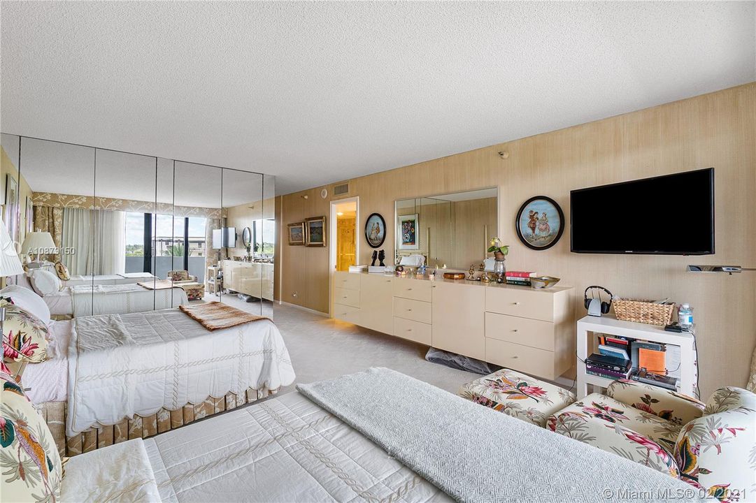 Master Bedroom view from west side - camera slightly amplifies depth of room