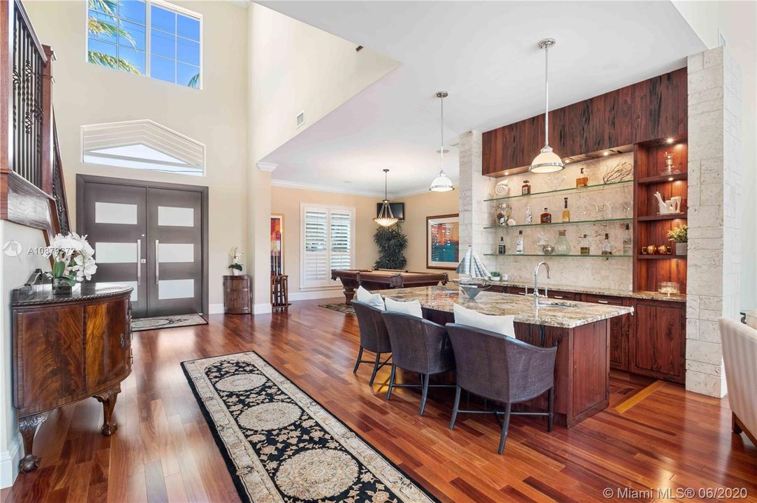 Step-Down Wet Bar with Ice Maker