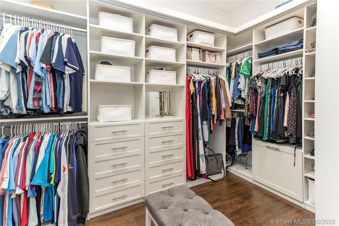 Custom built master bedroom closet/cabinetry