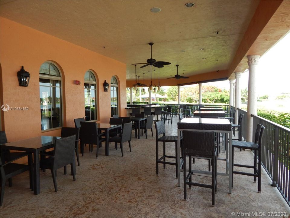 Cutler Cay patio area used by residents for get togethers.