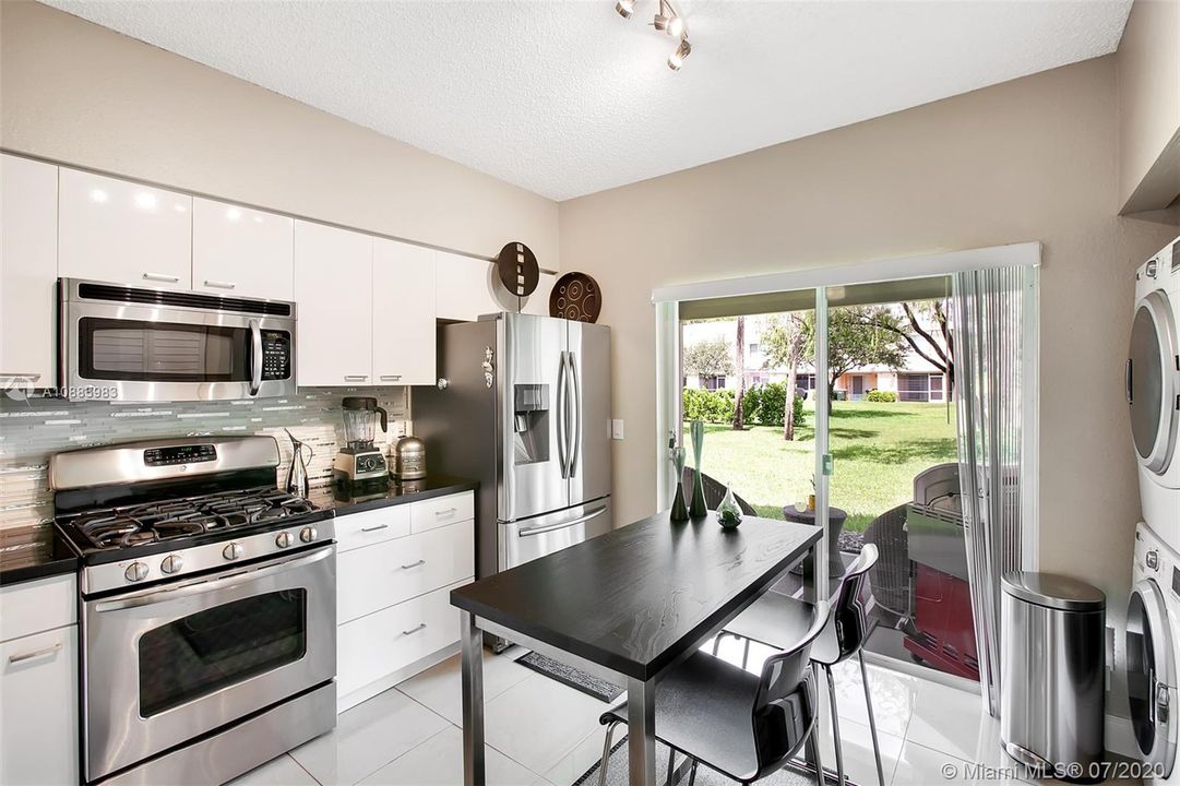 kitchen looking out towards patio