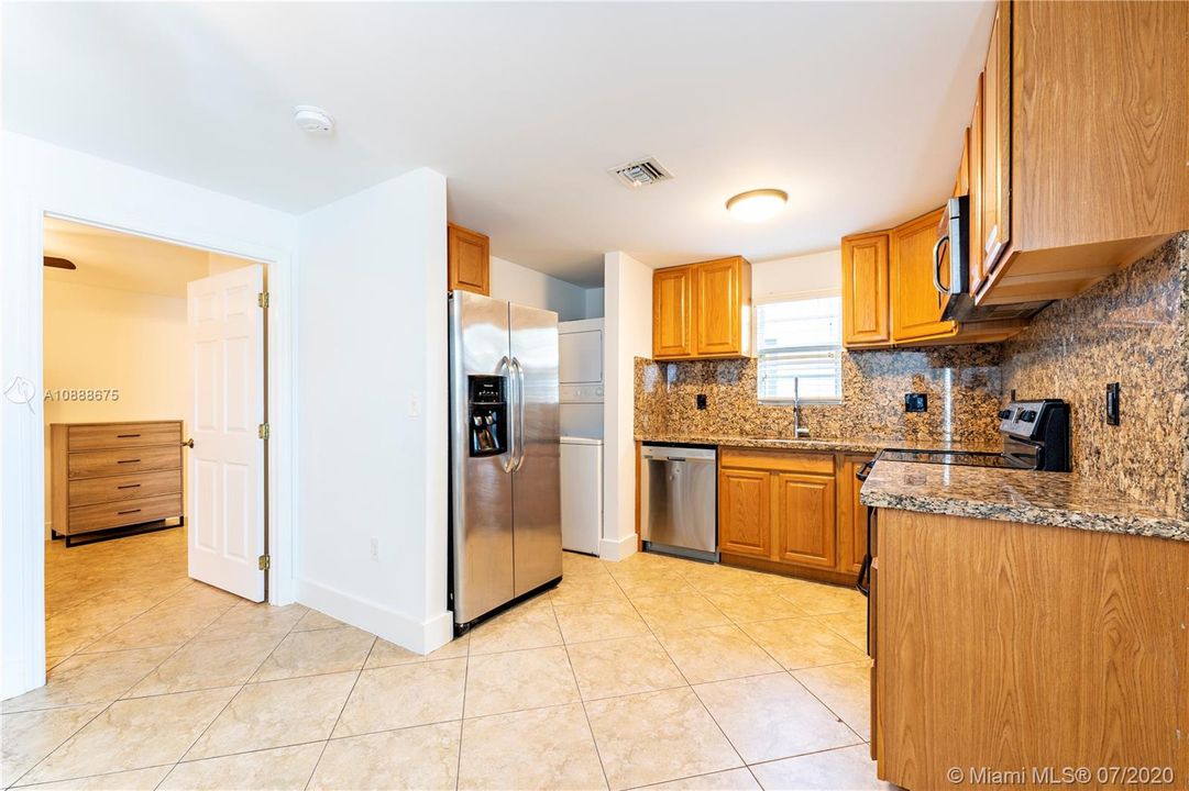 Kitchen with entry to master bedroom