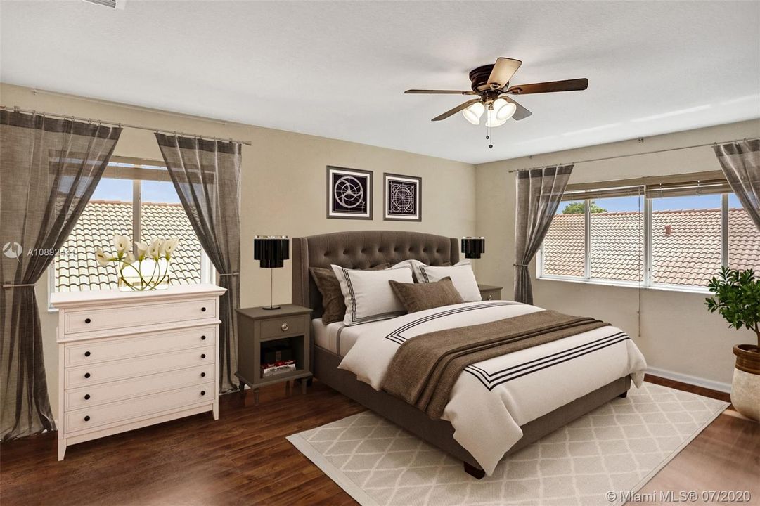 Master bedroom - virtually staged.