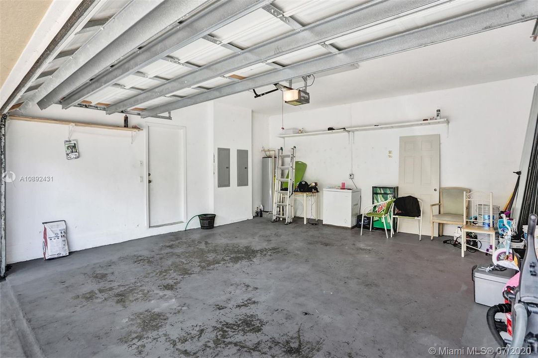Large two car garage.