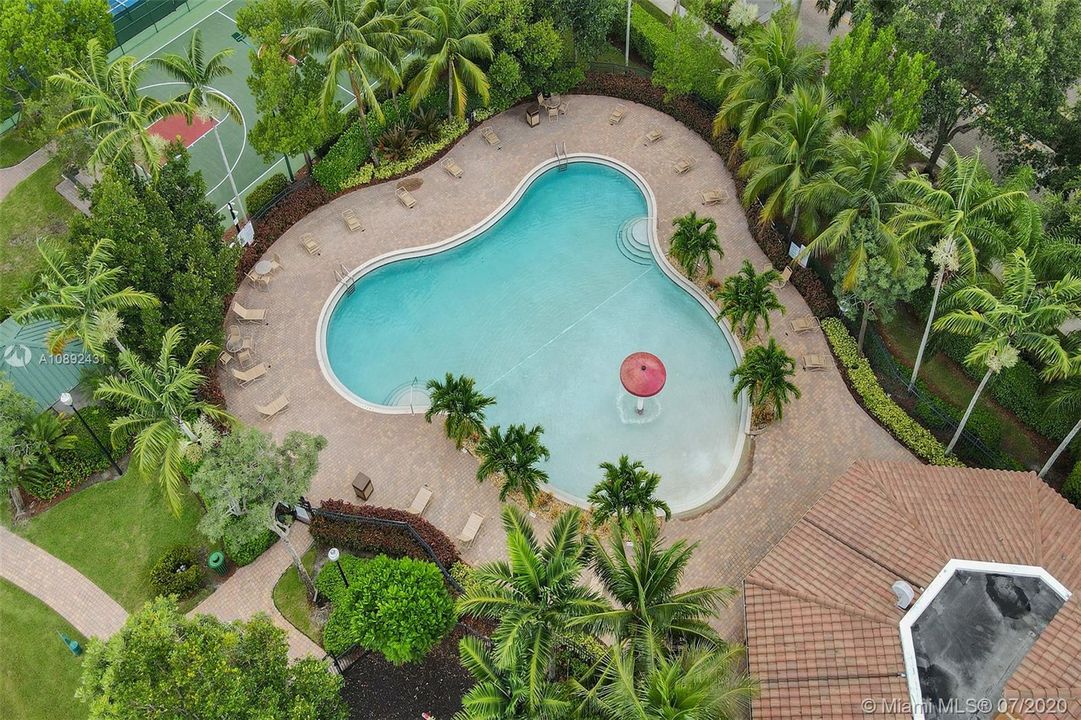 Arial view of pool.