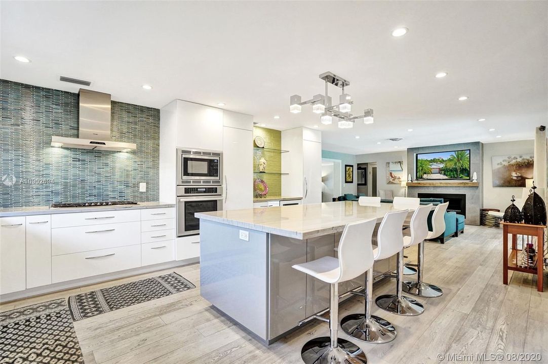 Modern gourmet kitchen with 2 refrigerators