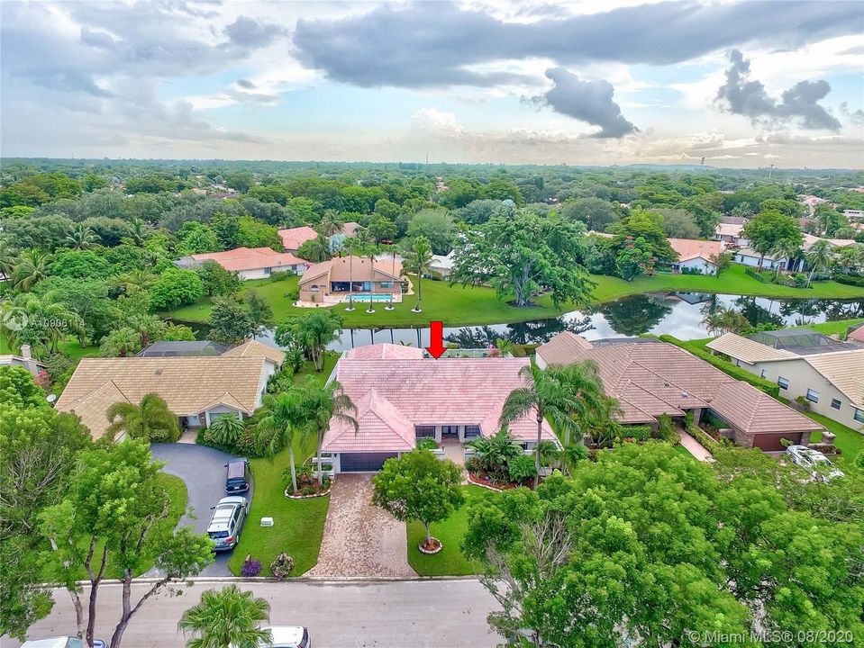 Ariel view of house - GREAT neighbors!!!