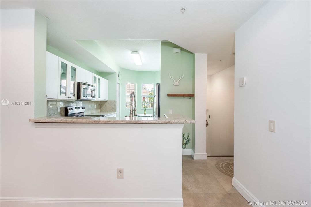 Open kitchen with countertop