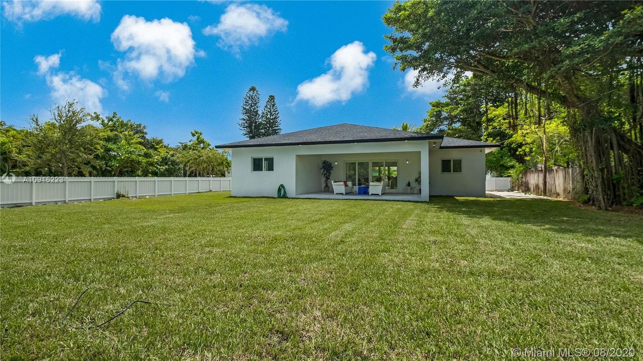 Fenced-in backyard