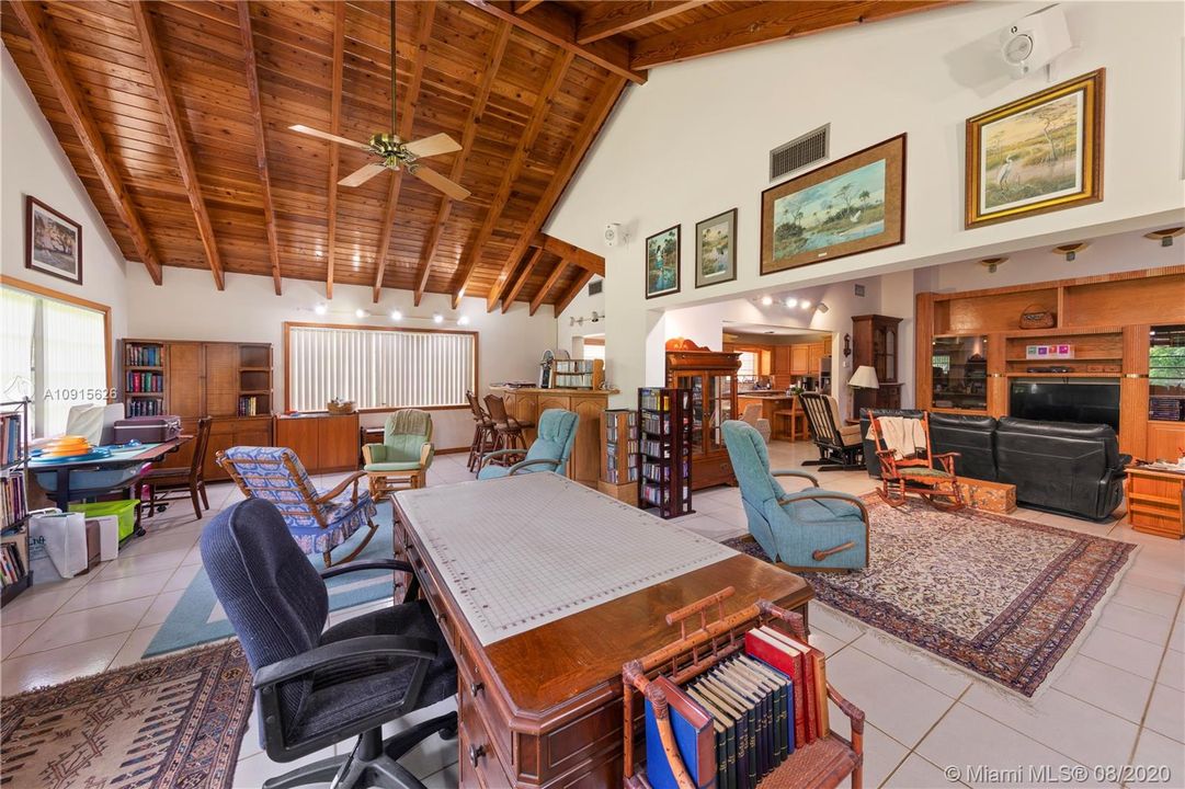 DEN WITH BAR AND VAULTED CEILINGS