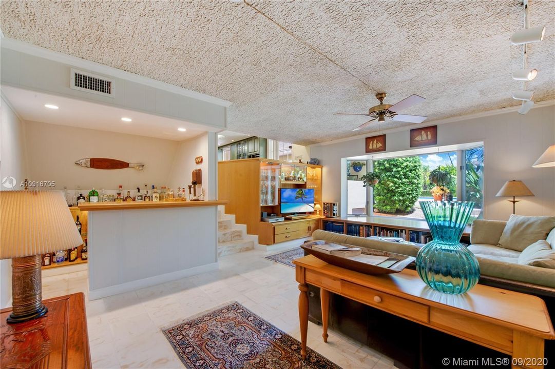 Family Room and Wet Bar at Left