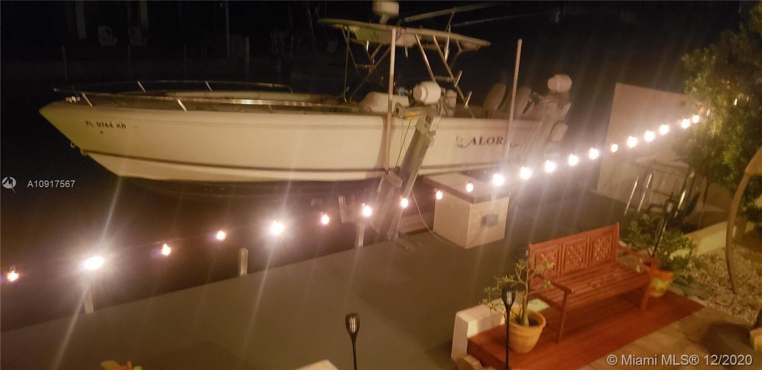 NIGHTTIME VIEW...ON THE WATER, PRIVATE 50' DOCK, BOAT LIFT!
