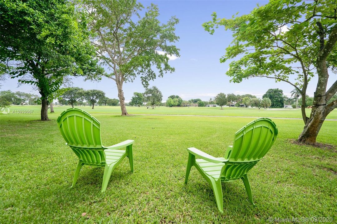 Backyard looking into golf course