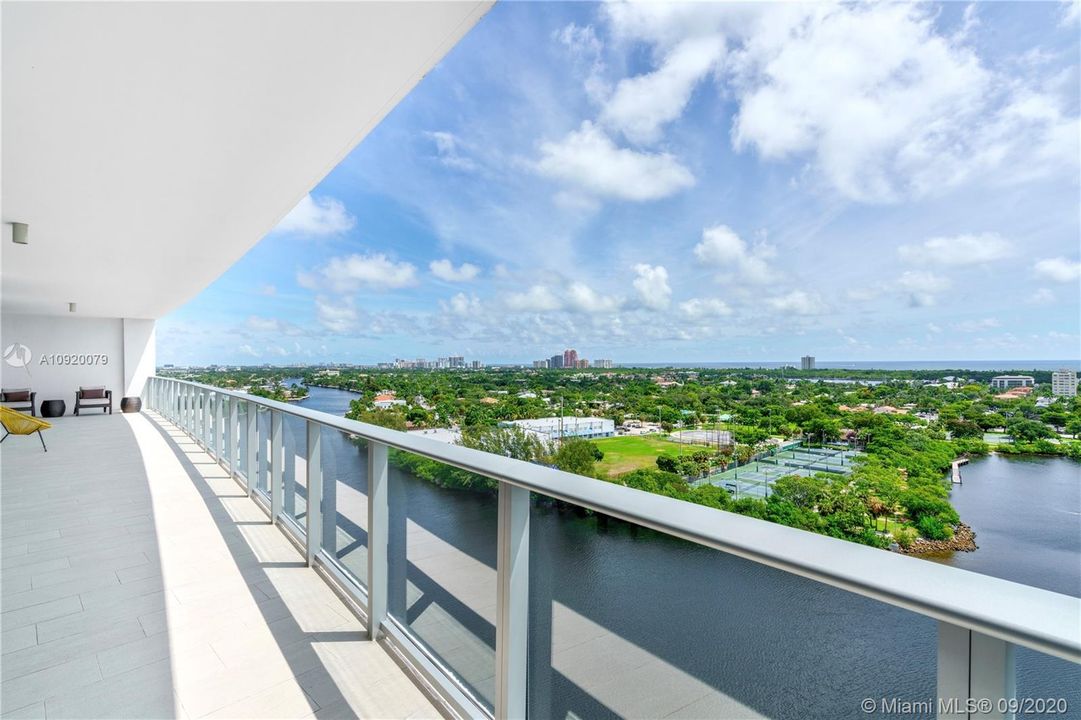 Ocean, Intracoastal, Middle River & Park Views from your Eastern Facing Terrace with Summer Kitchen.