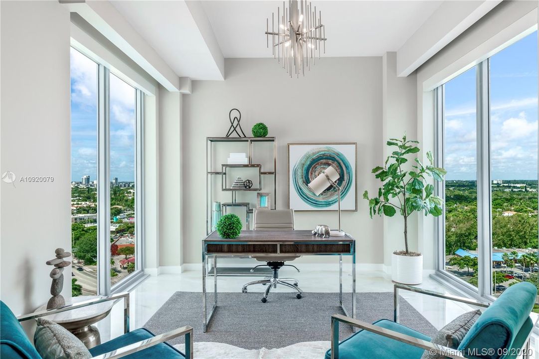 Office / Den with Downtown Views.