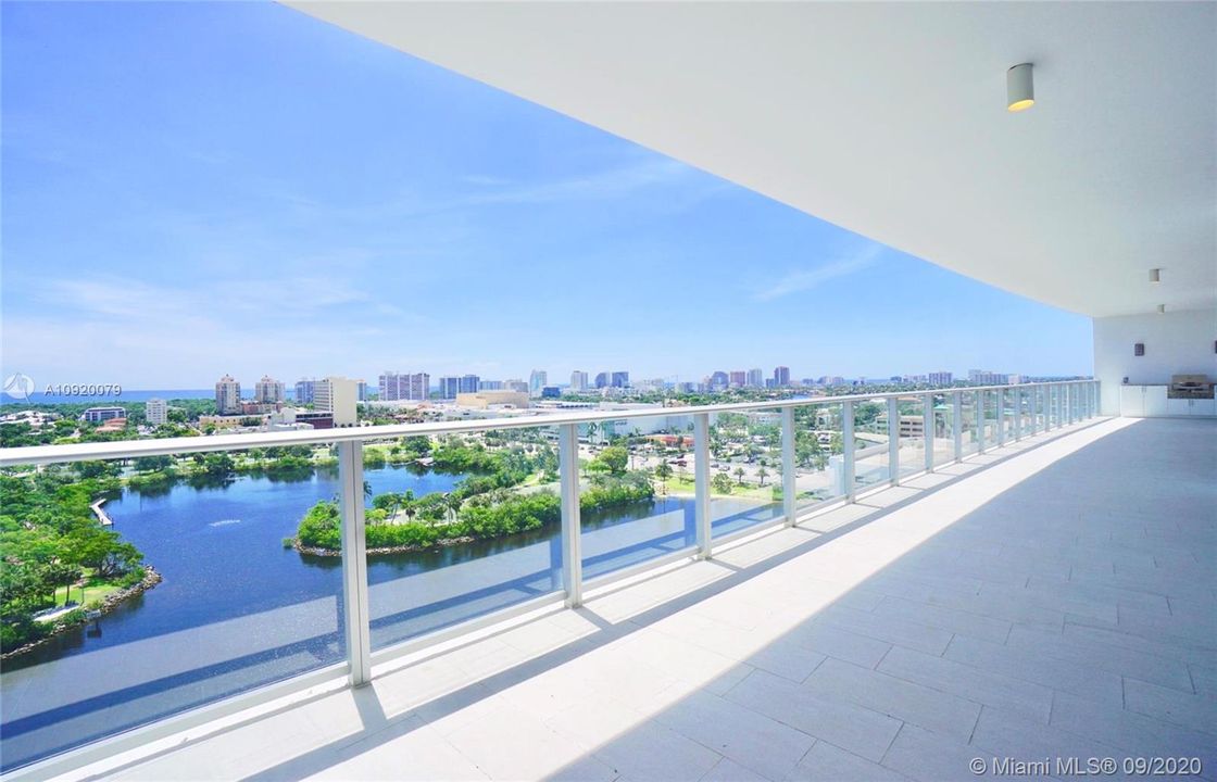 Ocean, Intracoastal, Middle River & Park Views from your Eastern Facing Terrace with Summer Kitchen.