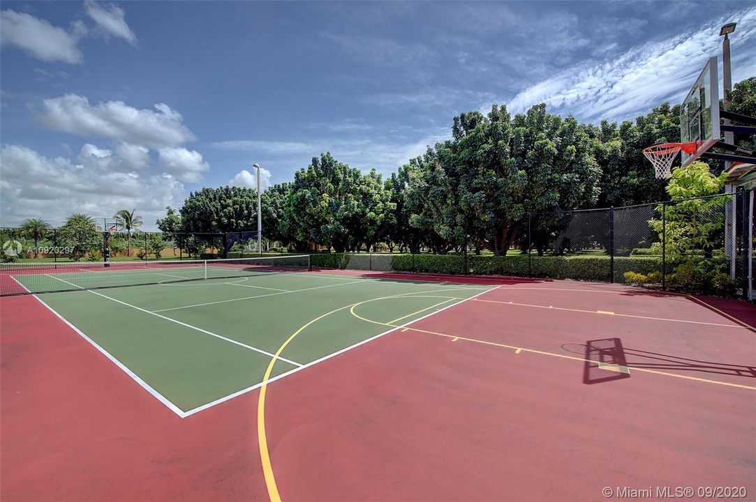 Lighted Tennis/Basketball Court