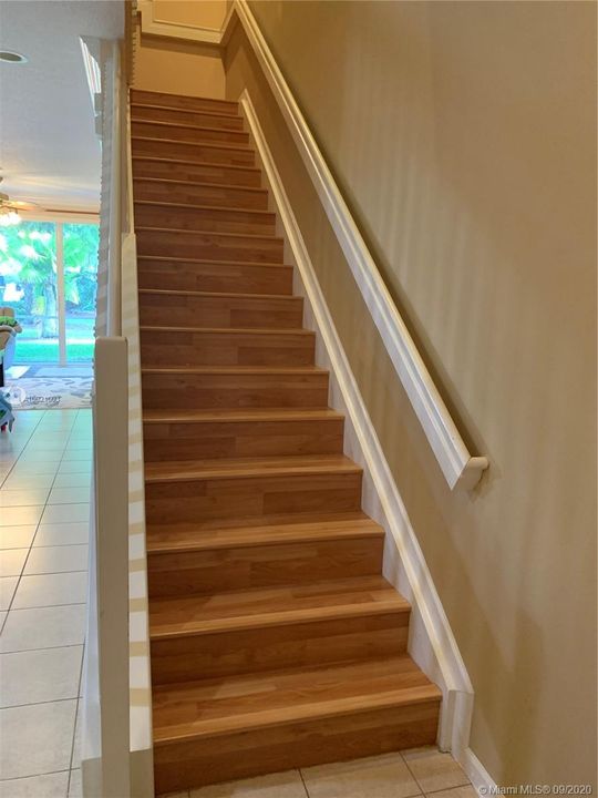 Stairs Features Laminate Wood Flooring