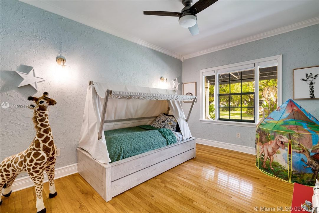 Second bedroom with hardwood floors