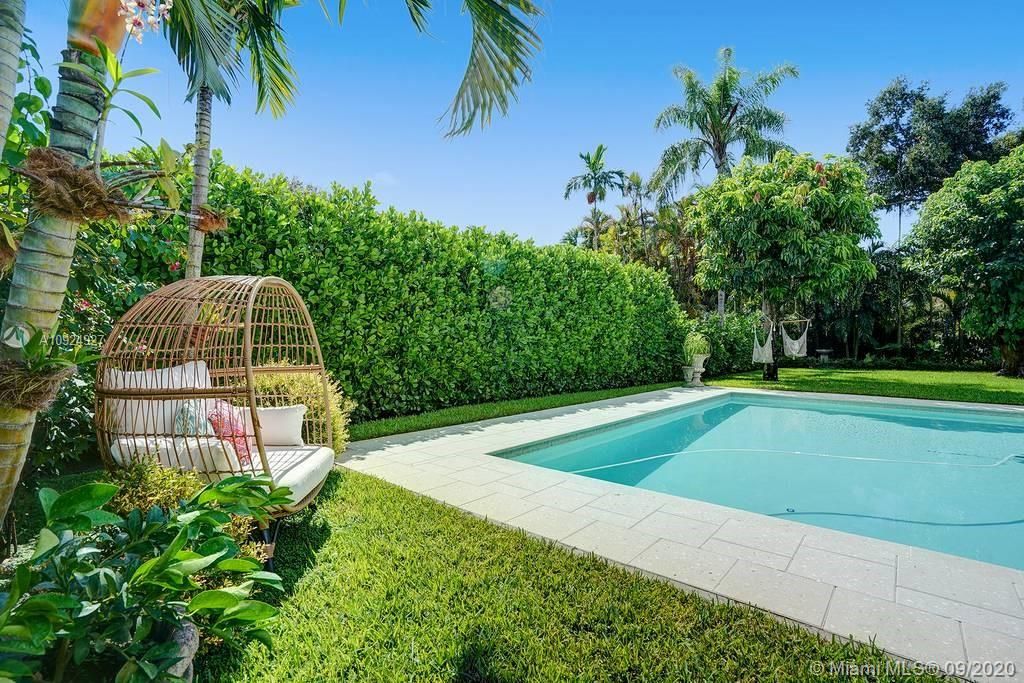 Lush landscaping by the pool