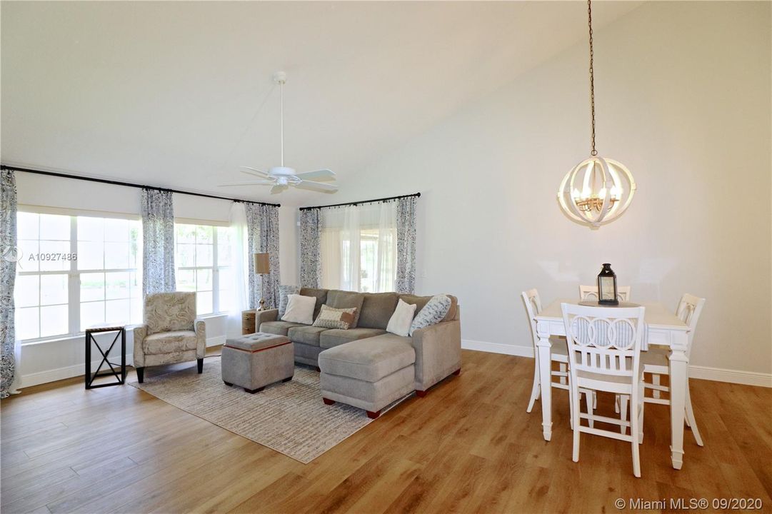 Living/dining areas
