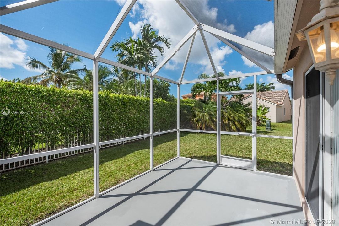 Screened-in patio.