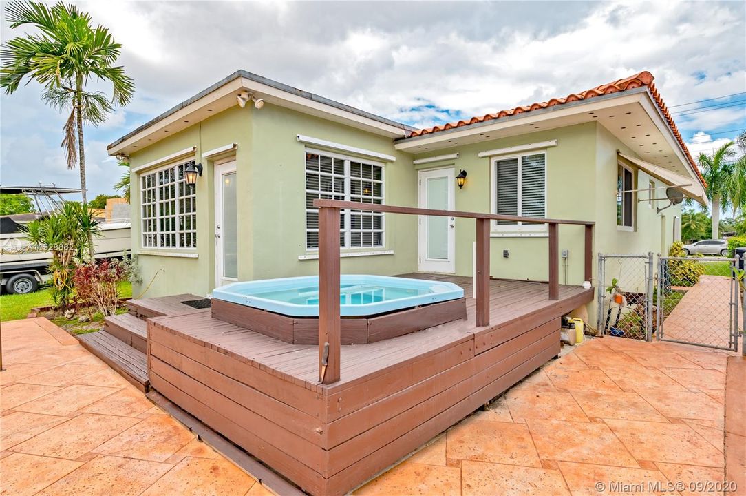 Hot tub and deck