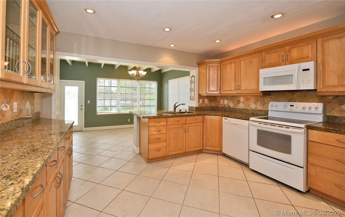 Kitchen and family room