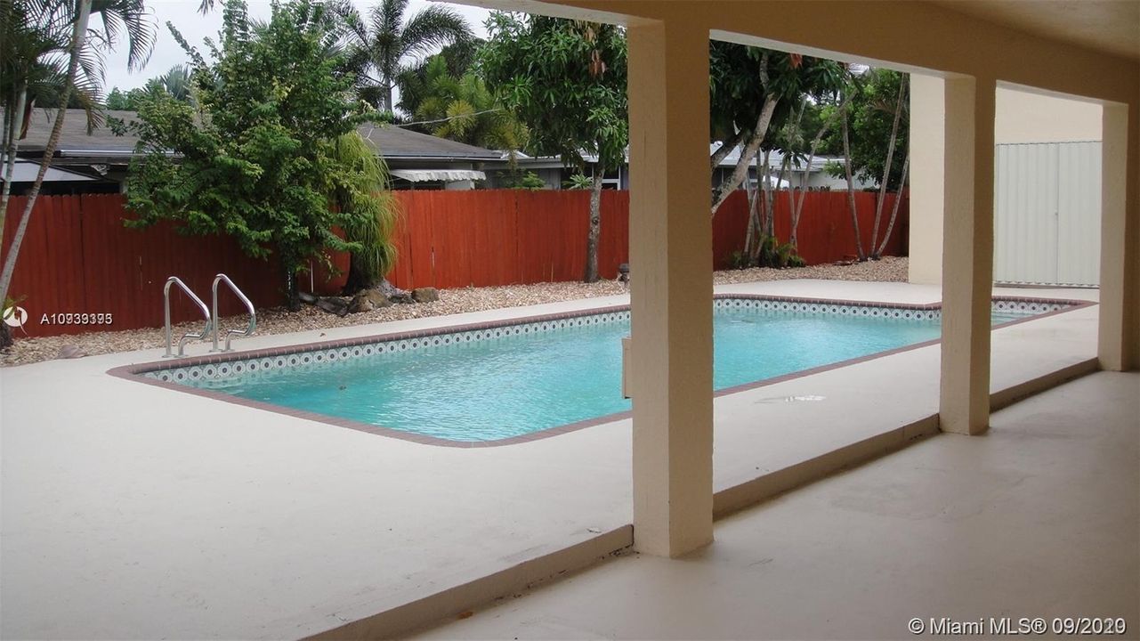 POOL VIEW FROM COVERED PATIO